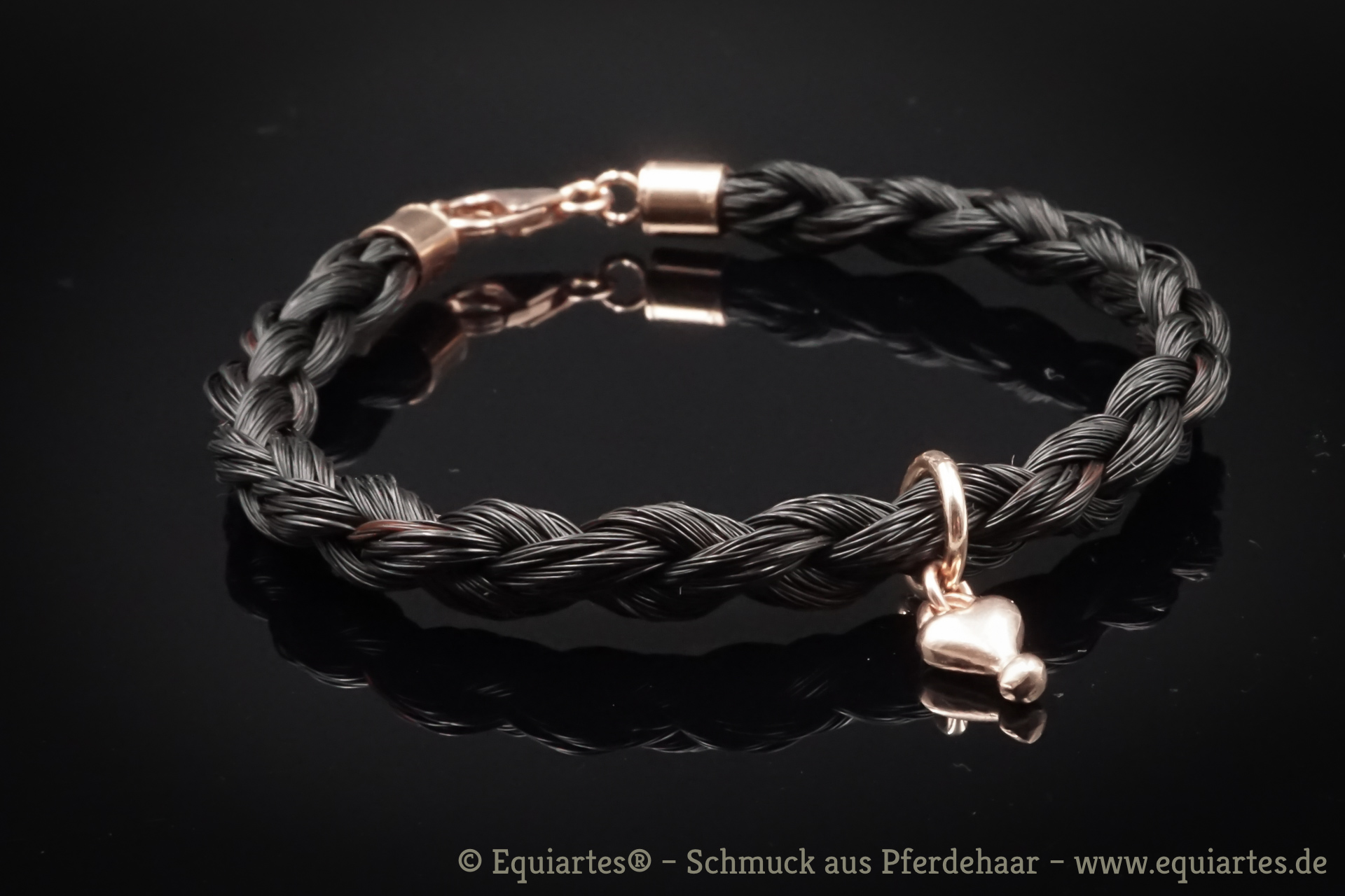 Pferdehaarschmuck Armband Rosegold Mit Herz Von Equiartes