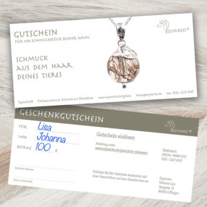 Gutschein "Tierhaarschmuck"