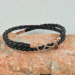Pferdehaar-Wickelarmband-Infinity-925Silber rosévergoldet