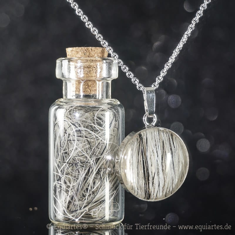 persönlicher Tierhaarschmuck: Medaillon mit Tierhaar in Sterlingsilber