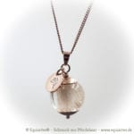 Tierhaarschmuck Anhänger mit Pferdekopf – rosévergoldet – Galaxy Pegasus