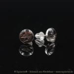 Tierhaarschmuck-Ohrschmuck - Ohrstecker mit Cabochon - Gemini I