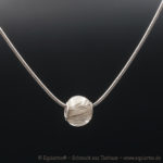 Tierhaarschmuck - Schlangenkette 1,2 mm mit Großlochperle - Halskette Serpens III - Sterlingsilber