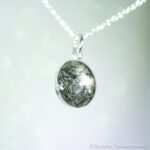 Tierhaar Medaillon Pluto 12 mm 925 Sterlingsilber - an Öse