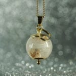 Tierhaarschmuck Galaxy Anhänger Herzkontur Gold