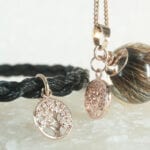 Schmuckset Pferdehaararmband und ierhaarschmuck Lebensbaum 925 silber rosévergoldet - bei Equiartes®