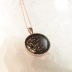 Echtgold Fassung mit Tierhaarschmuck in 14 Karat Roségold