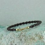 Echtgold Pferdehaar Armband Filigree in 585 Gelbgold gefasst