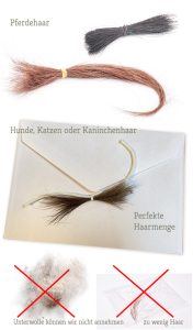 Haarbeispiele für Tierhaarschmuck