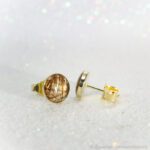 Edle Ohrstecker mit Tierhaar oder Asche, gefasst in massivem 585 (14 Karat) Gelbgold - Equiartes®