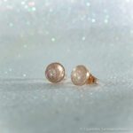 Tierhaarschmuck Ohrstecker 8 mm 925 Silber rosévergoldet - Equiartes