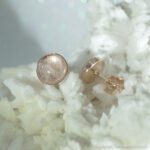 Tierhaarschmuck Ohrstecker 8 mm 925 Silber rosévergoldet - Equiartes