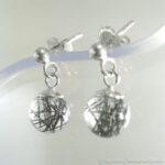 Tierhaar Ohrstecker - Kugeln silber