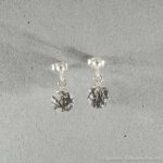 Tierhaar Ohrstecker - Kugeln silber