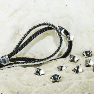 Schlüsselanhänger aus Pferdehaar mit Stern, Edelstahl