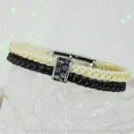 Pferdehaararmband Square mit Flecht Slider Edelstahl