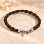 Pferdehaar-Armband Vega mit Zirkonia Dot - braun